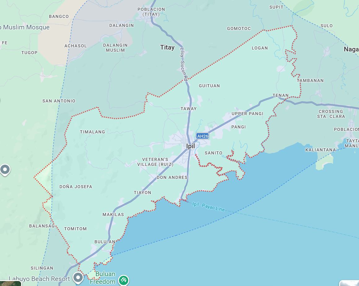 Map of Ipil, Zamboanga Sibugay