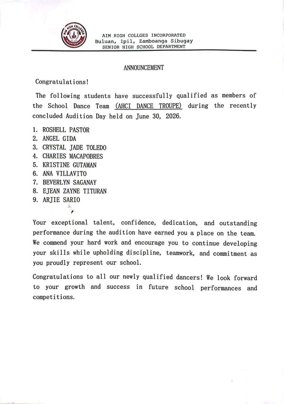 Congratulations